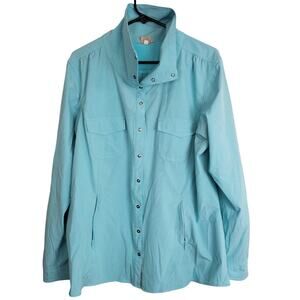 Duluth Trading Jacket Sol Survivor Shirt Jacket Women XL Blue Workwear Jacket